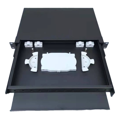 Placa laminada a frio 1U 24 Port SC SX FTTH Fiber Optic Patch Panel para 19 Inches Rock Mount