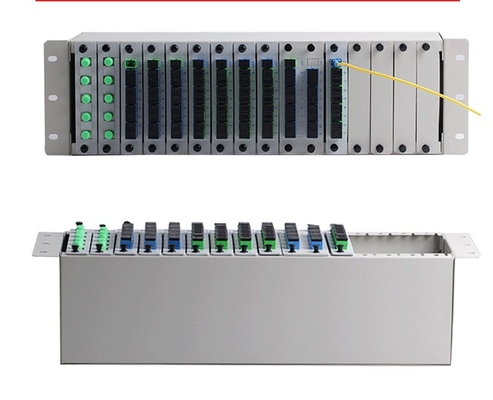 1x2 1x4 1x8 16 Slots Fibra Óptica PLC LGX Splitter Chassis para 3U 19 &quot;Rack Mount