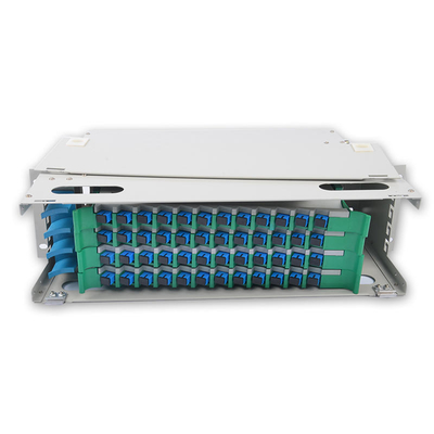 Cabos de embraiagem de fibra óptica de plástico ODF com bandeja de carga completa de 48 portas e adaptadores SC/UPC
