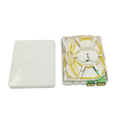 Caixa de painel de tomada de fibra óptica FTTH mini montada na parede com 2 portas e SC/APC Pigtail