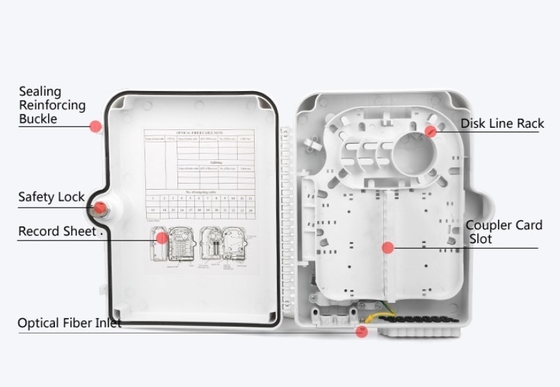Caixa de terminais de fibra óptica com 24 portas Caixa de distribuição FTTH para ligação rápida à rede