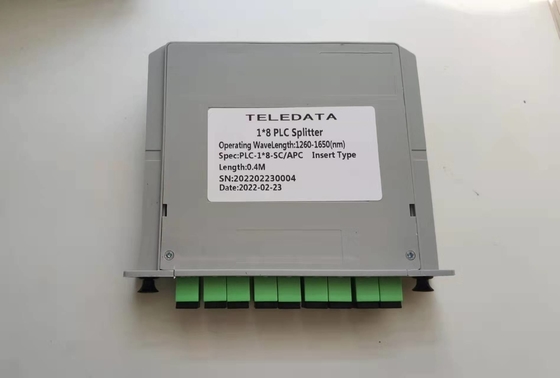 Tipo de fibra G657A 1x8 SC APC PLC Cassete Divididor de fibra óptica para transmissão de sinal