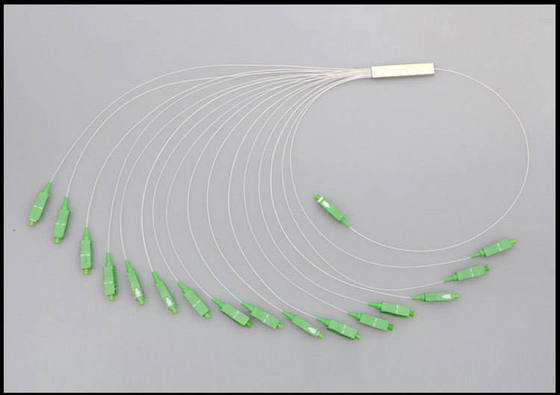 1x8 divisor de fibra óptica em fechamento de tubo inoxidável para comprimento de onda operacional de 1260-1650 nm