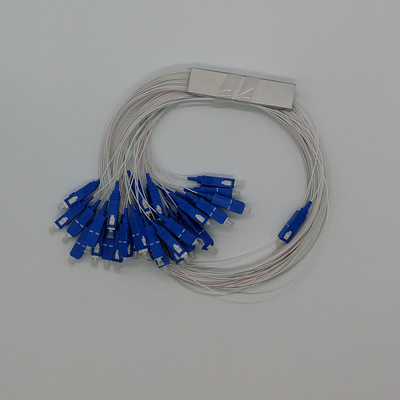 Telecomunicações G657A Fibra PLC Splitter com conectores SC 1*2 1*4 1*8 1*16 1*32 1*64
