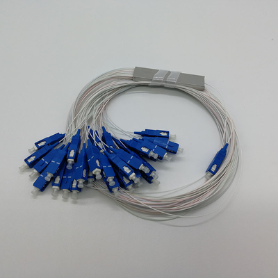 Telecomunicações G657A Fibra PLC Splitter com conectores SC 1*2 1*4 1*8 1*16 1*32 1*64