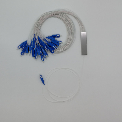 Telecomunicações G657A Fibra PLC Splitter com conectores SC 1*2 1*4 1*8 1*16 1*32 1*64