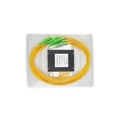Fibra óptica 1x8 PLC Splitter com tipo de fibra G657A e estabilidade de temperatura de 0,5 dB